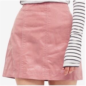 Free People Pink Vegan Leather Modern Femme Mini Skirt